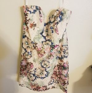 David's Bridal strapless floral dress size 20